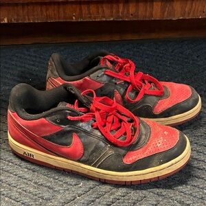 Nike Air Red and Black Low-Top Sneakers